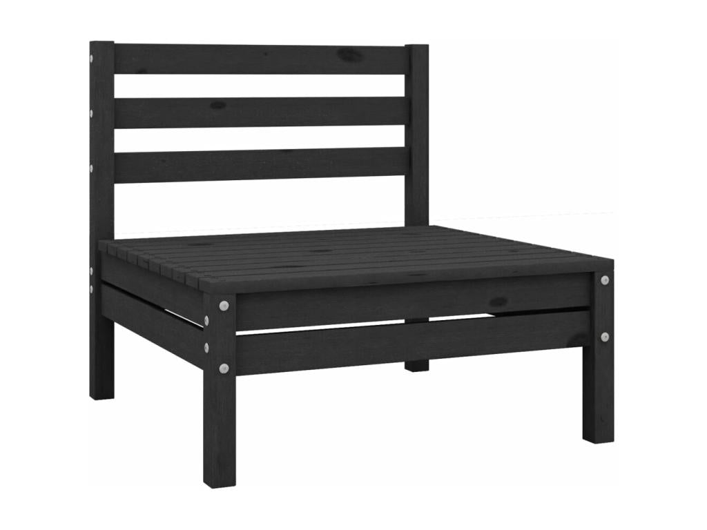 6-piece garden furniture set, solid pine wood, black
