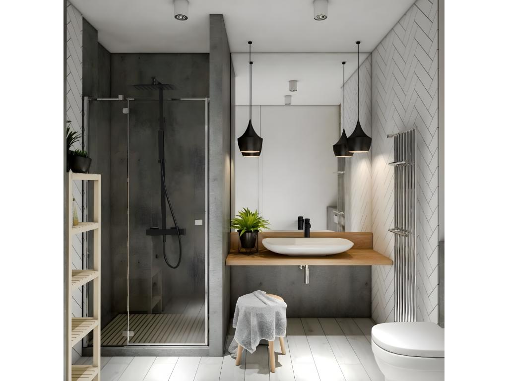 Homzora black shower column with mechanical mixer tap - Homzora