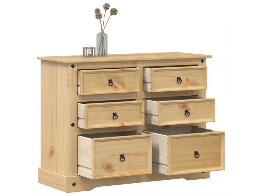 Homzora chest of drawers 112x48x91 cm solid pine wood