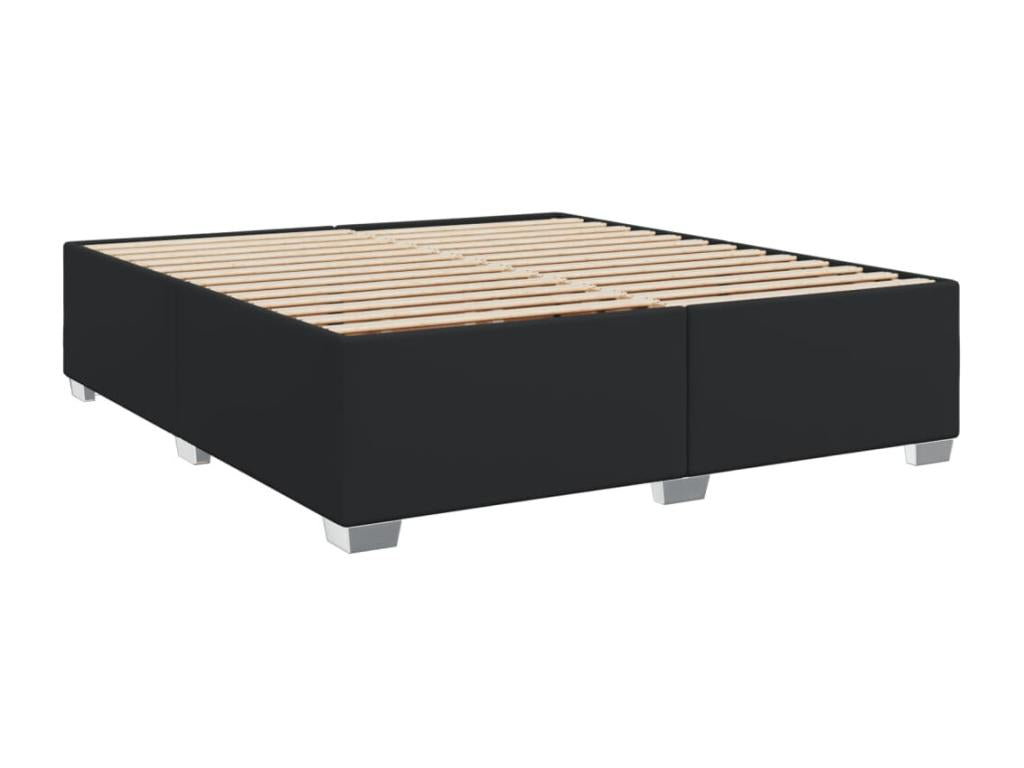 Homzora bed base with black 180x200 cm faux leather mattress
