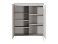 High three-door chest of drawers - 104 cm - with milled front - beige - Homzora
