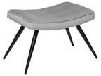 Armchair and matching footstool in Pebble Grey Velvet with Black Metal Legs