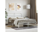 Metal bed frame with white headboard, 140x190 cm
