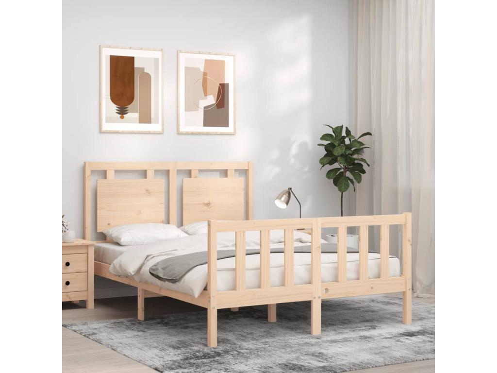 Bed frame with headboard 120x200 solid wood
