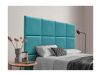 Homzora Aqualine fabric upholstered headboard composed of interchangeable self-adhesive bed panels for a luxurious turquoise bedroom, 200 cm