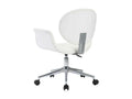 Homzora white faux leather chair with chrome metal legs - Set of 2