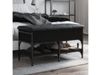 Black shoe bench 82x42x45 engineered wood