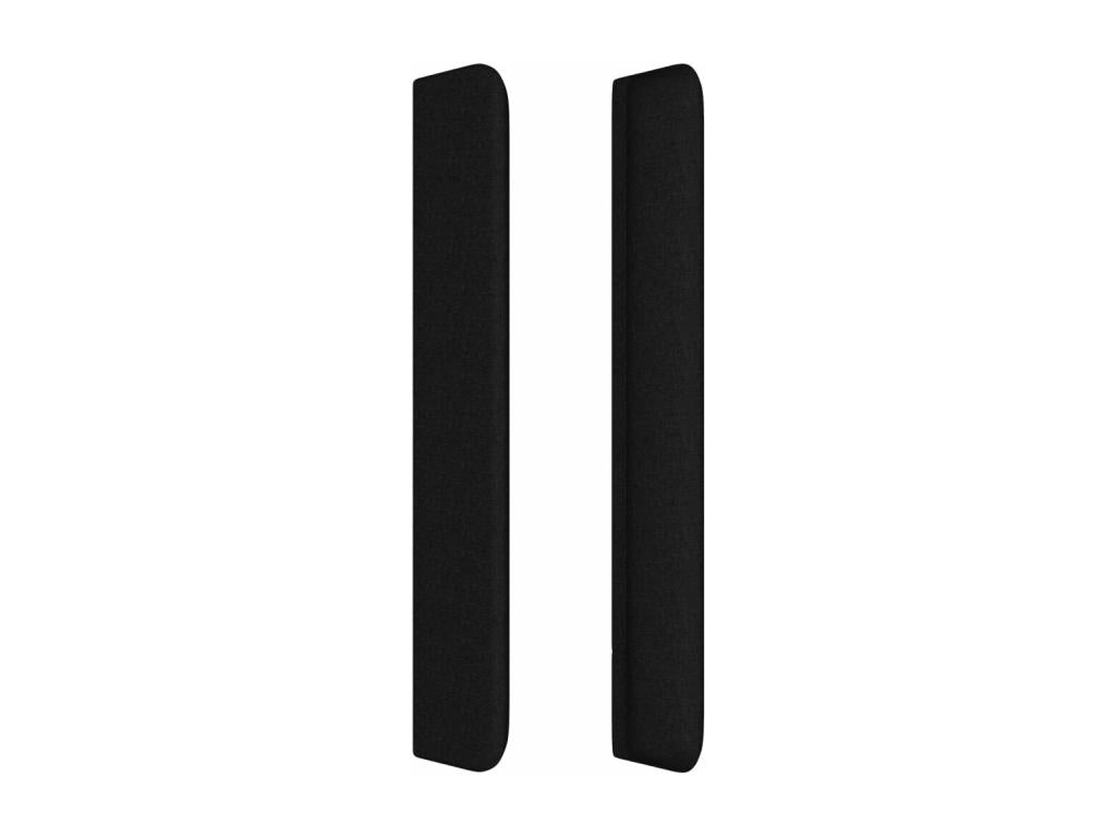 Headboard with wings, black, 203x16x118/128 cm, fabric