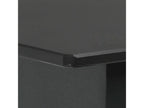 Black garden dining table, 80x80x74 cm, steel and glass
