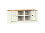 Homzora white shoe bench 106x35x45 solid pine wood