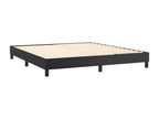 Upholstered bed base with mattress and LED lighting, black, 180x200cm, faux leather