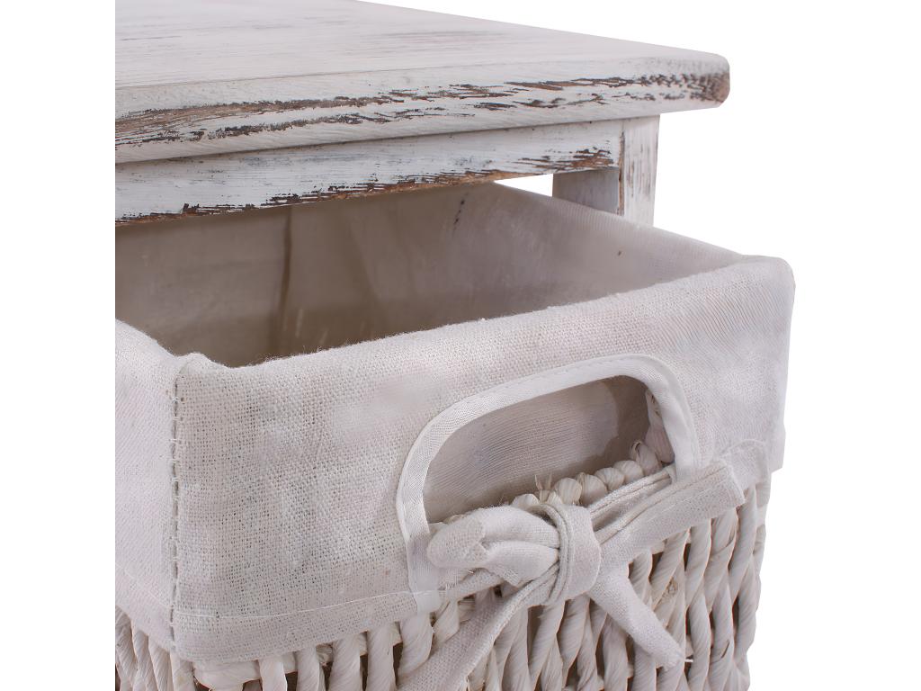 2x chests of drawers / occasional furniture / shelves with 3 baskets, 25x28x58cm, Homzora vintage white