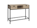Console table with 2 drawers in metal and wood, H 80 cm