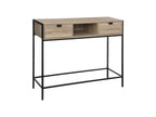 Console table with 2 drawers in metal and wood, H 80 cm
