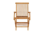 Garden chairs with black cushions, set of 2, solid teak wood