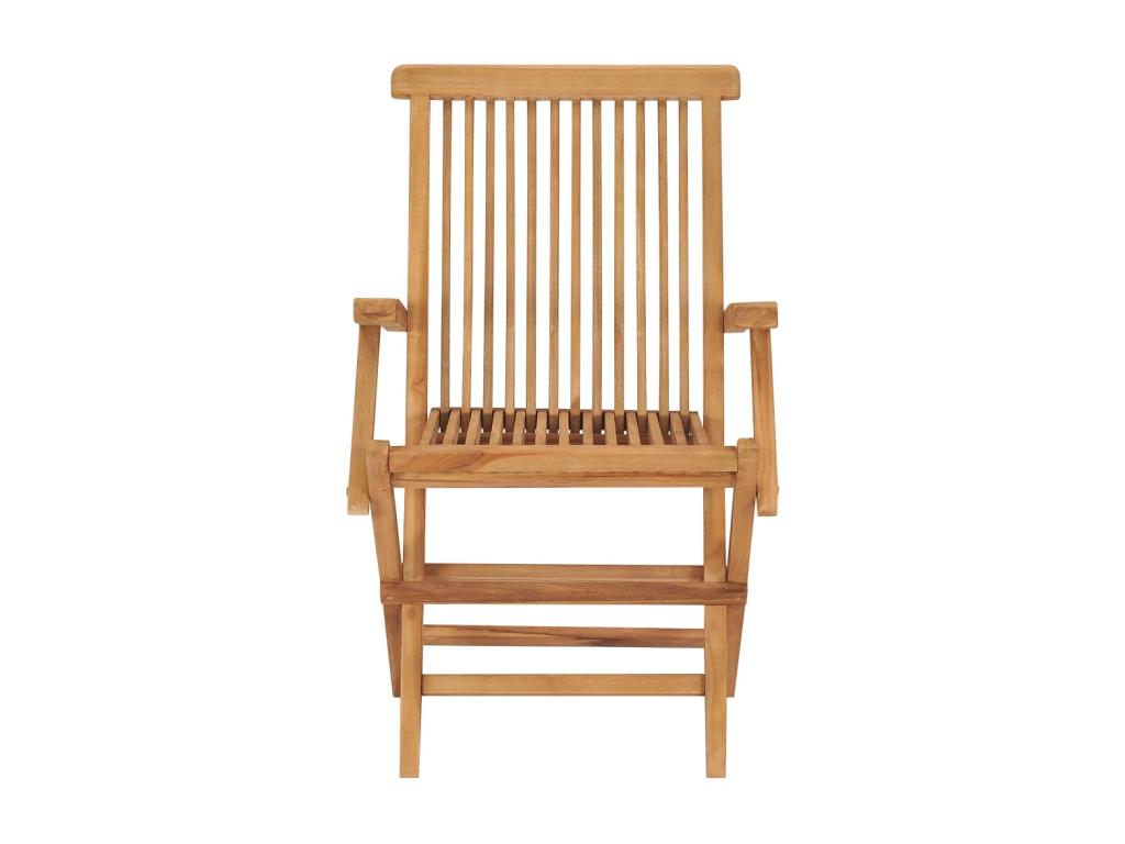 Garden chairs with black cushions, set of 2, solid teak wood