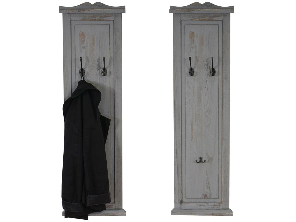 Homzora Vintage Grey Wall-Mounted Coat Rack, H33, Set of 2