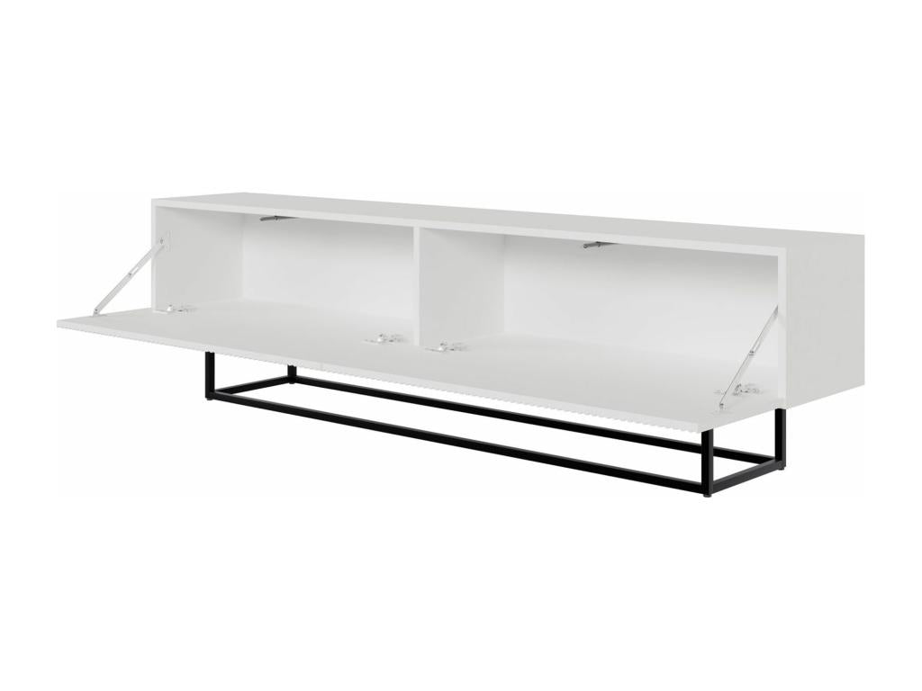 Black TV stand on legs - 175 cm - white - Homzora