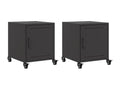 2-piece black bedside tables, 36x39x43.5 cm, steel