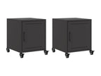 2-piece black bedside tables, 36x39x43.5 cm, steel