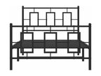 Black metal bed frame with headboard/footboard, 100x190 cm
