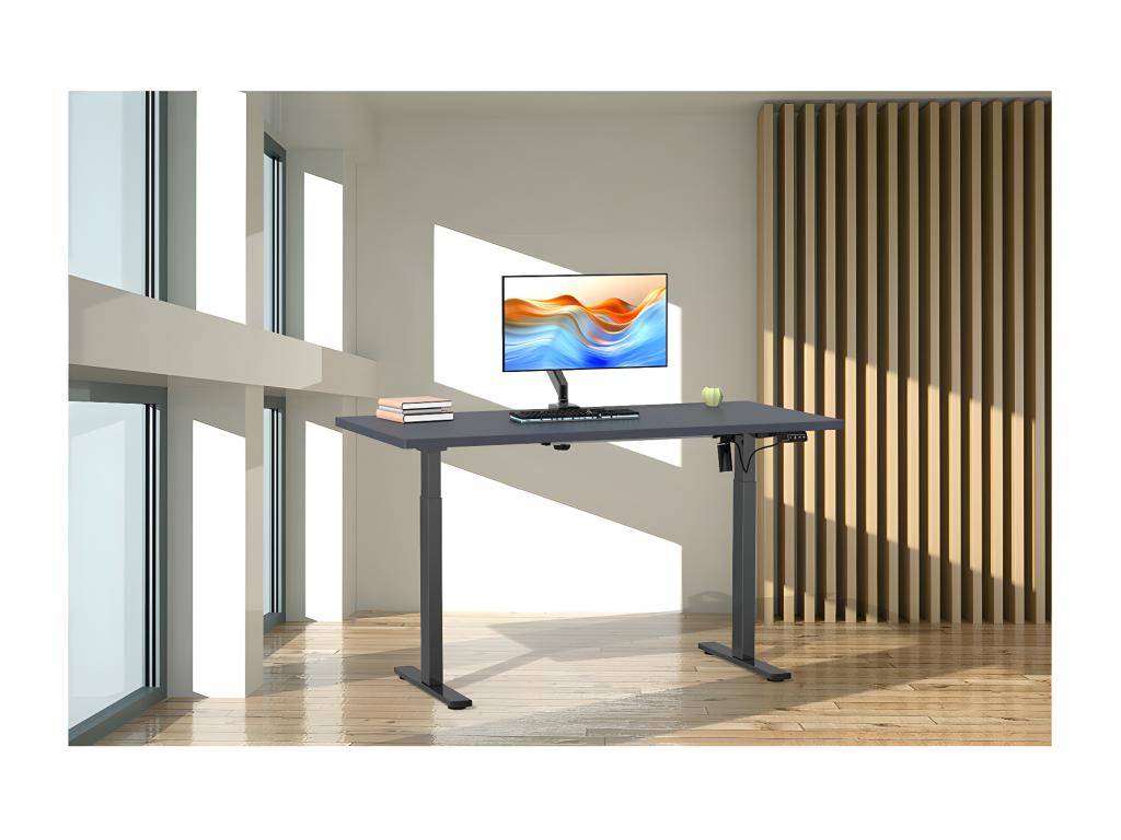 Homzora electrically height-adjustable desk, 140x50 cm, black and anthracite
