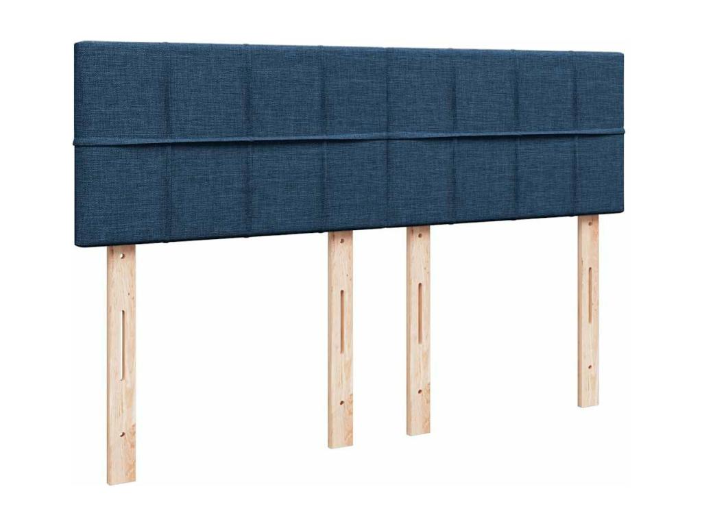 Ottoman bed frame with blue mattress 140x200 cm fabric
