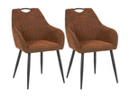 Homzora - Set of 2 Dining Chairs in Homzora Polyester Fabric with Copper Piping