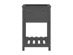 Planter with shelf, Grey, 54x54x81 cm, Solid pine wood