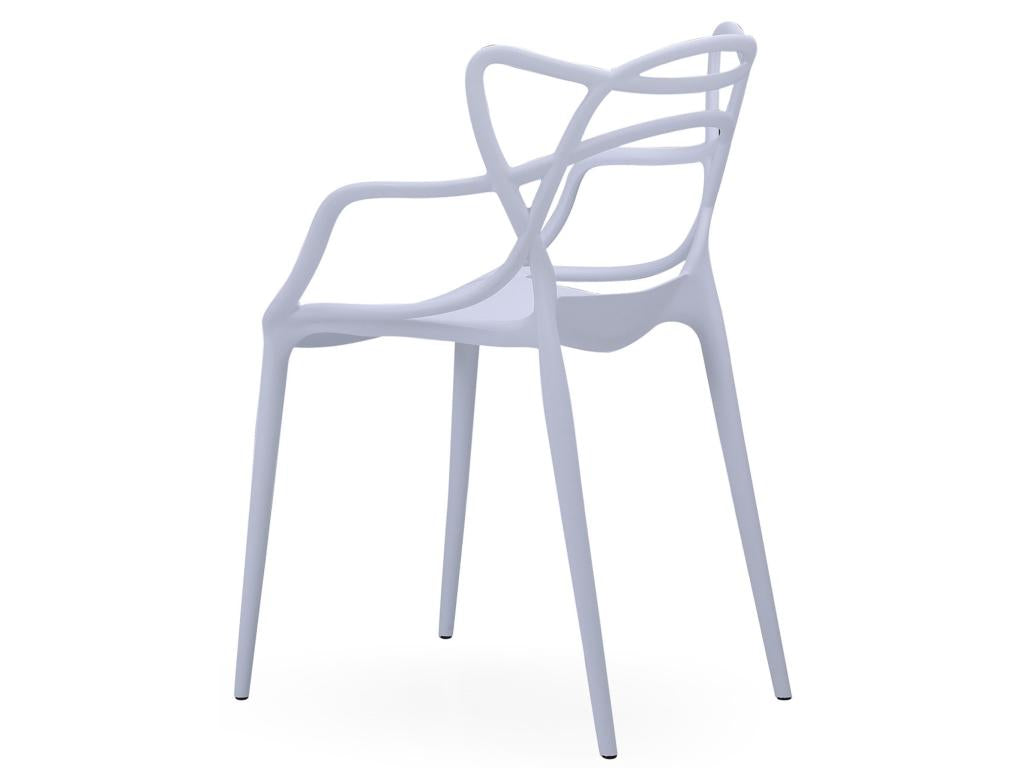 Set of 4 Homzora-shaped chairs in white polypropylene - Length 55 x Depth 55 x Height 83 cm