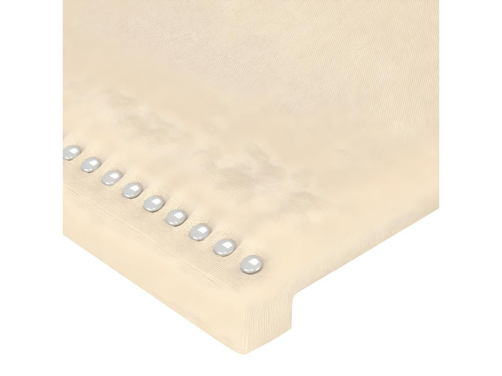 Headboard with wings, Cream, 203x23x78/88 cm, Fabric