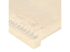 Headboard with wings, Cream, 203x23x78/88 cm, Fabric