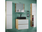 Homzora 5-piece bathroom vanity set, Lendas BL sink, 60cm wide, XL drawer, honey oak/white
