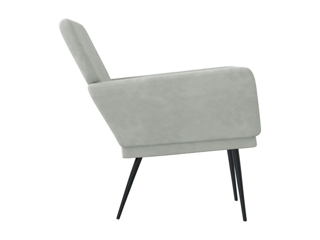Light Grey Armchair 62x79x79 cm Velvet