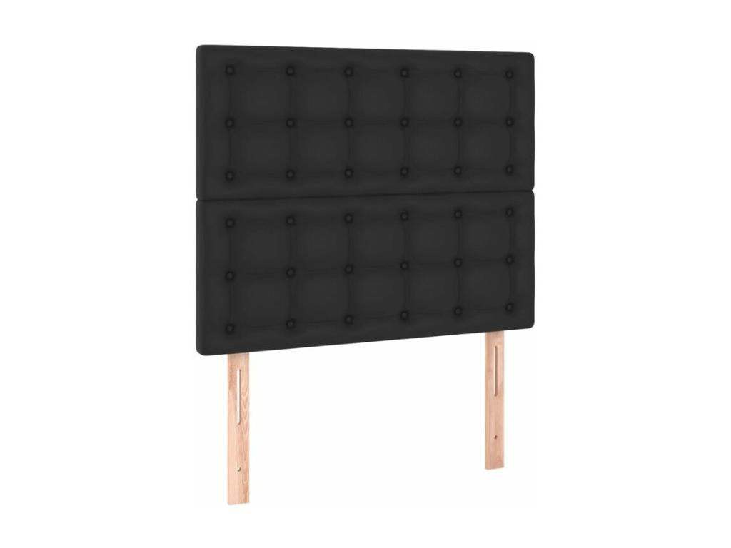 Black bed frame with headboard, 120x200 cm, faux leather