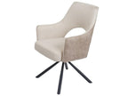 Set of 6 Homzora-K30 dining chairs, swivel kitchen chairs, auto-positioning fabric/textile