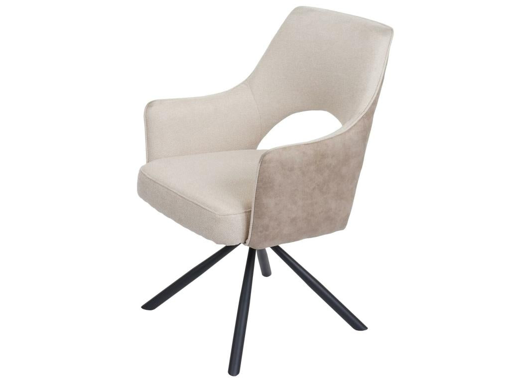 Set of 6 Homzora-K30 dining chairs, swivel kitchen chairs, auto-positioning fabric/textile