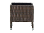 Brown garden table, 40x40x45 cm, woven resin