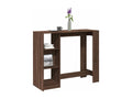 Bar table with shelf, brown oak, engineered wood