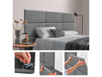 Homzora Set of 6 Self-Adhesive Linen Wall Panels, Sound Absorbing, Shockproof, and Suitable for Bed Headboards, Dark Grey, 60x40cm x6