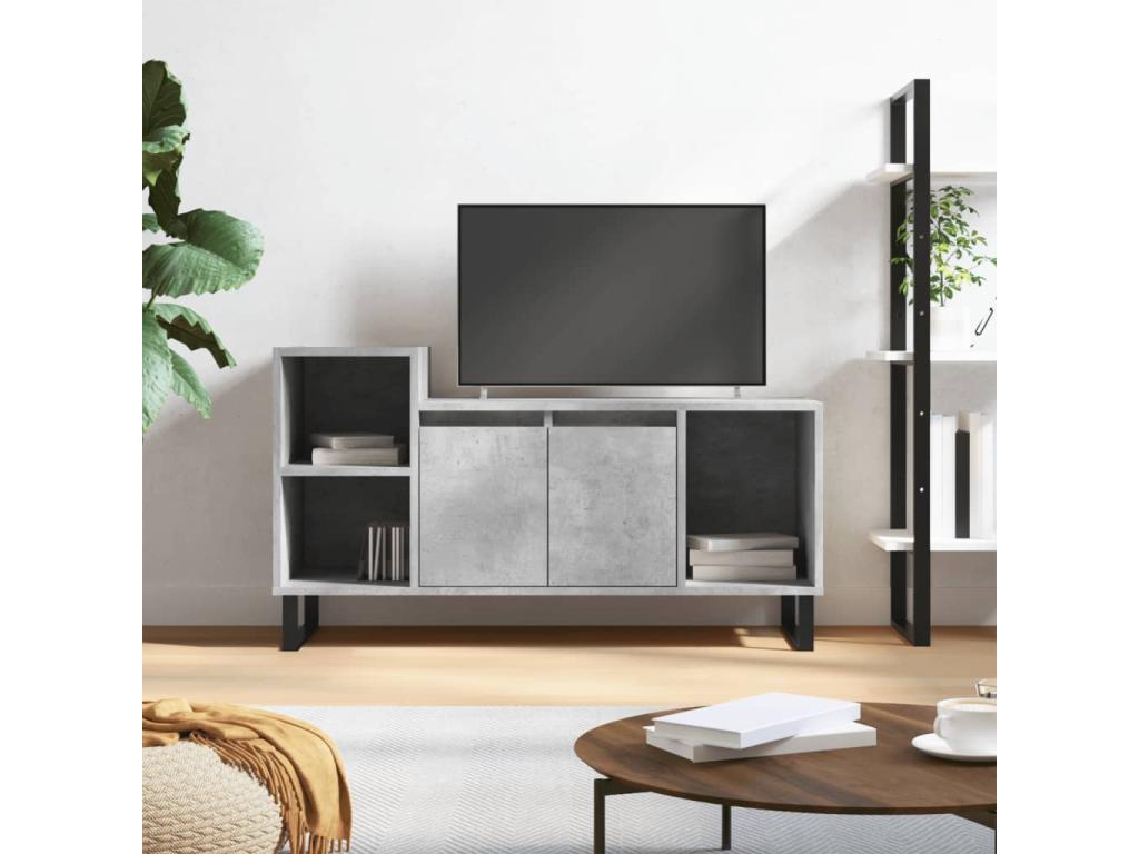 TV stand, concrete grey, 100x35x55 cm, engineered wood