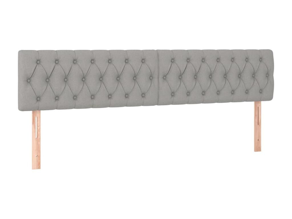 Upholstered bed base with mattress, light grey, 180x200cm, fabric