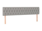 Upholstered bed base with mattress, light grey, 180x200cm, fabric