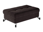 Homzora 100cm Brown Quilted Velvet Pouf with Storage
