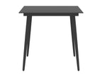 Black garden dining table, 80x80x74 cm, steel and glass
