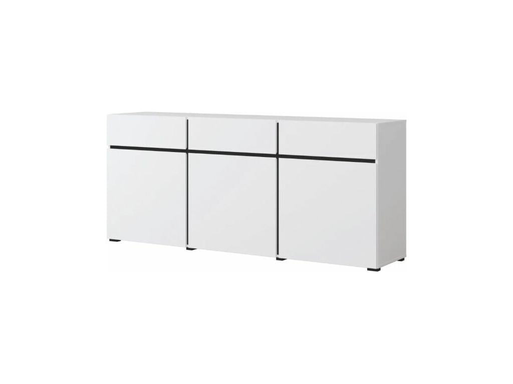 Homzora White 3-Door 3-Drawer Buffet