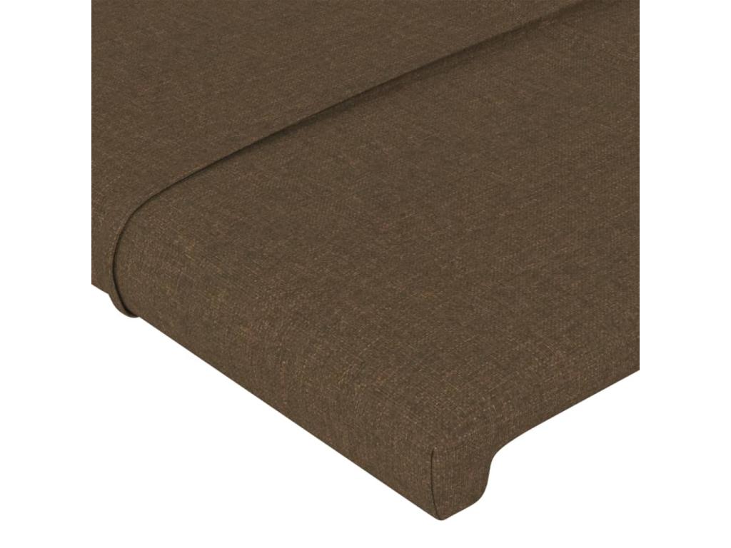 Headboard with wings, dark brown, 83x16x118/128 cm, fabric