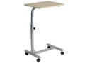 Homzora Adjustable Height Laptop Bed Table with 4 Lockable Legs, Wooden PC Desk, Metal, Oak Finish, 48x37x79 cm