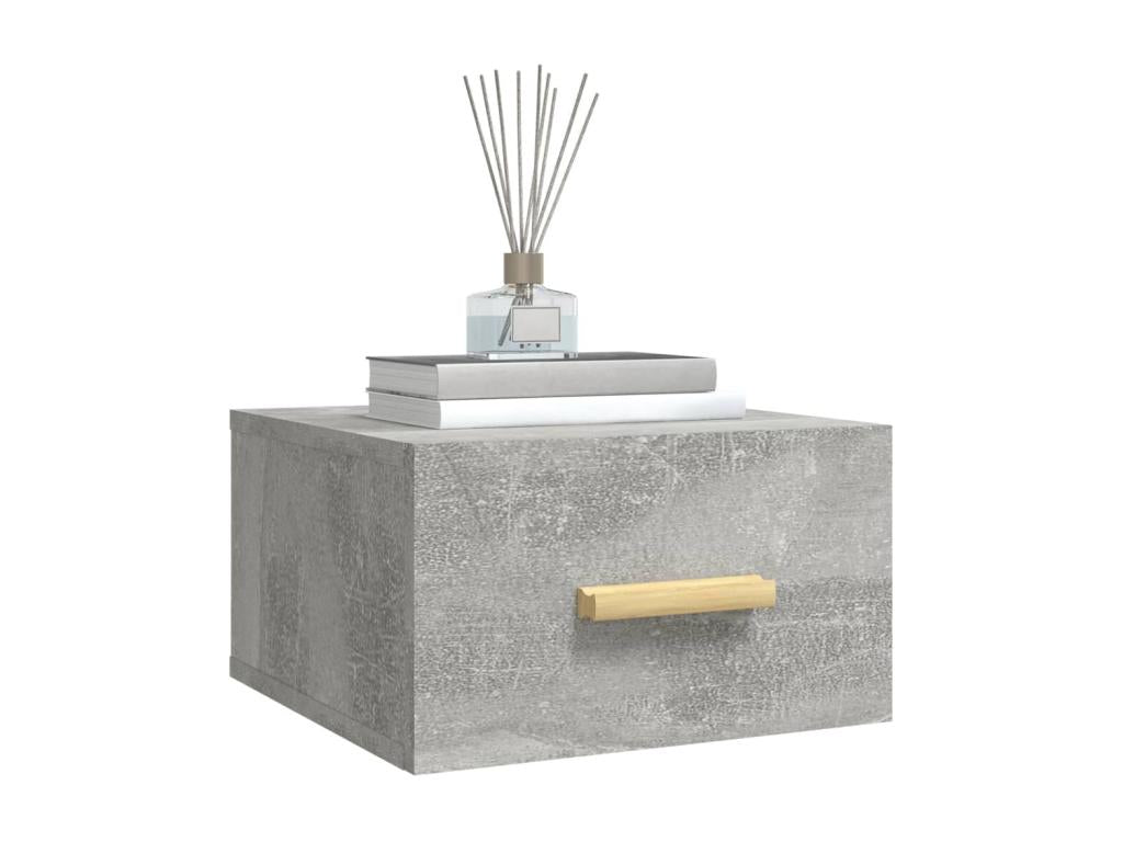 2-piece wall-mounted bedside tables, concrete grey, 35x35x20 cm