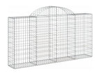 Arched gabion baskets, 14 pcs, 200x30x100-120 mm, galvanized iron